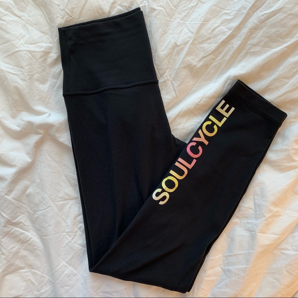 Lululemon aligns - black w/ ombré SoulCycle decal